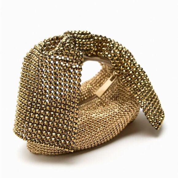 ZARA MINI BOW GOLDEN BAG - Picture 7 of 10